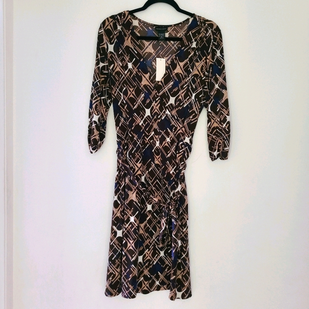 NEW YORK & COMPANY 3/4 sleeves wrap dress